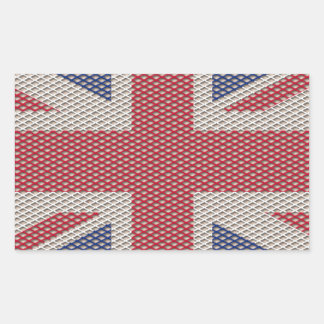 Adesivo Retangular Padrão de Fishnet do Union Jack Flag