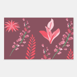 Adesivo Retangular Padrão de flores.