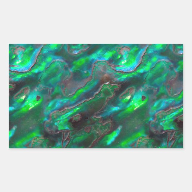 Adesivo Retangular Padrão De Foto De Teal De Textura De Pérola (Frente)