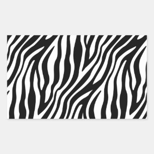 Adesivo Retangular Padrão De Impressão De Zebra Preta E White Stripes