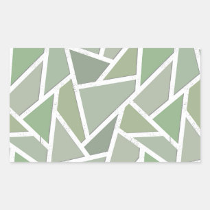 Adesivo Retangular Padrão de mosaico verde-oliva