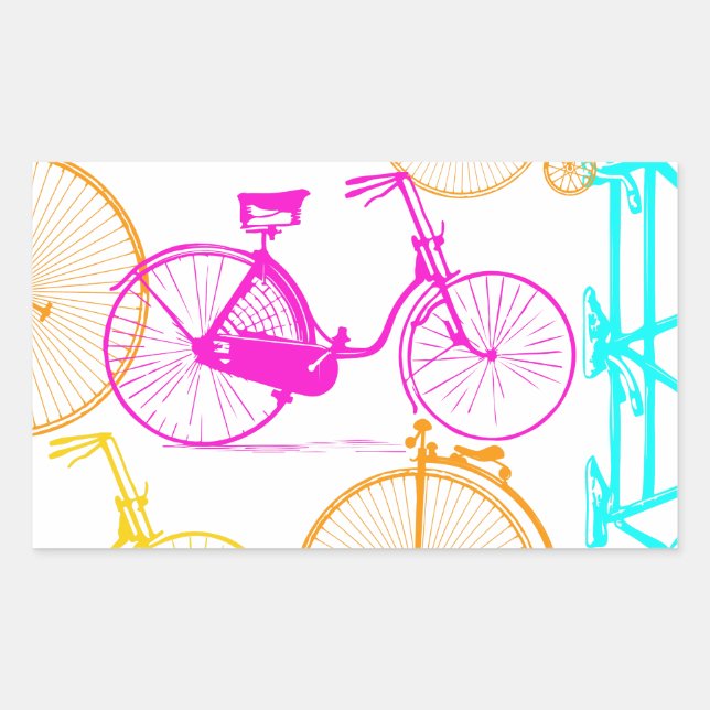 Adesivo Retangular Padrão de Neon de Cor Brilhante de Bicicleta Moder (Frente)