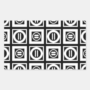 Adesivo Retangular Padrão de Sinal Igual Geométrico em Preto