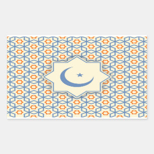 Adesivo Retangular padrão geométrico islâmico de decoração religiosa 