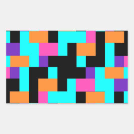 Adesivo Retangular Padrão Geométrico Quadrado Brilhante Colorido