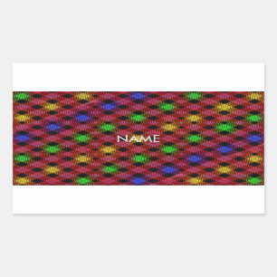 Adesivo Retangular Padrão Multicolor De Verificação De Gingham