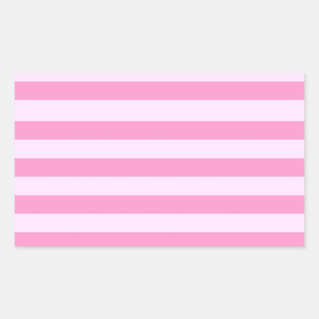 Adesivo Retangular Padrão Simples Moderno de Stripe Rosa Rosa (Frente)