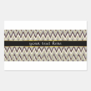 Adesivo Retangular Padrão ZigZag do Café e Sage