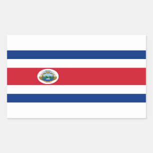 Adesivo Retangular Padrões de bandeira costa-riquenha
