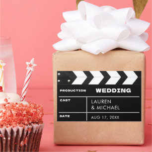 Adesivo Retangular Painel de Clap de Casamento de Filme