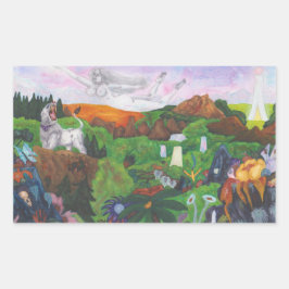 Adesivo Retangular Painting Fantasy Landscape Goddese Love