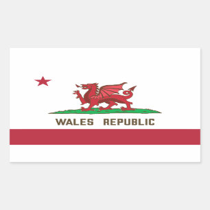 Adesivo Retangular País de Gales Dragon Flag Welsh Pride