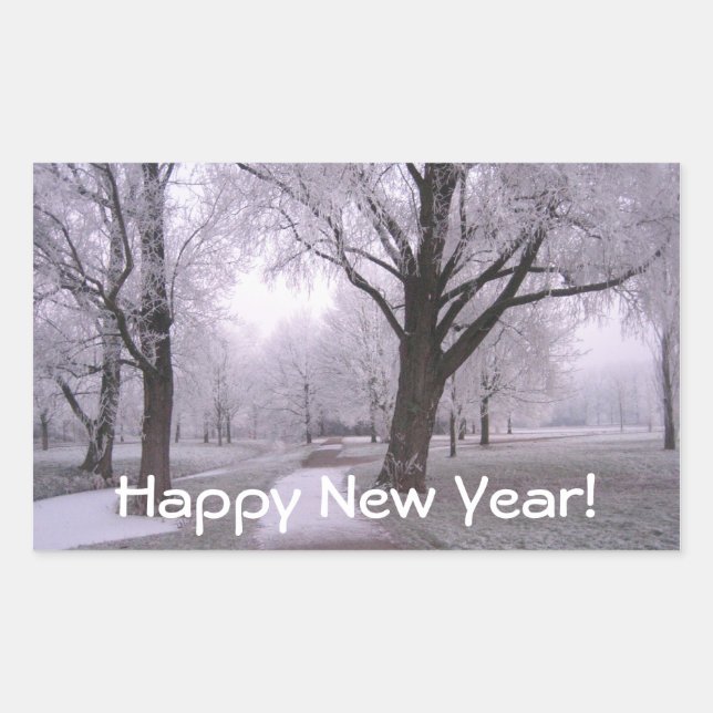 Adesivo Retangular Paisagem de inverno (Frente)