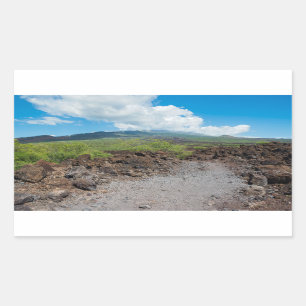 Adesivo Retangular paisagem de lava e montanha ao longo da trilha do