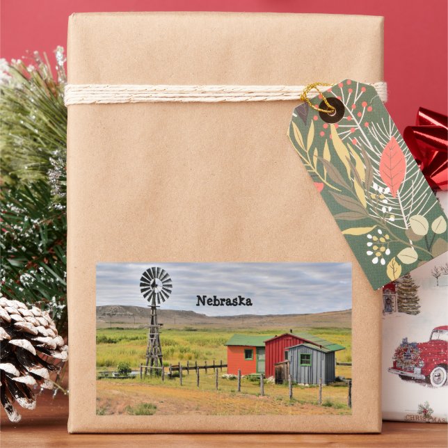 Adesivo Retangular paisagem de Nebraska (Feriado)