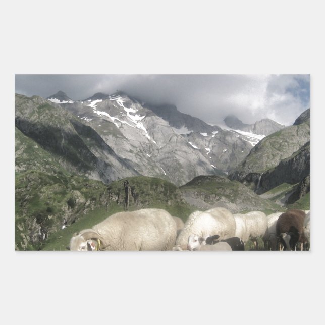 Adesivo Retangular paisagem de pirenéus (Frente)
