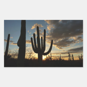 Adesivo Retangular Paisagem do Deserto de Arizona Saguaro Sunset II
