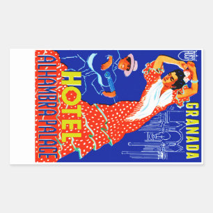 Adesivo Retangular Palácio de Alhambra do hotel de Granada