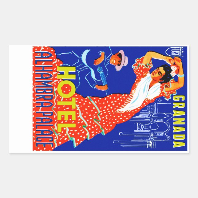 Adesivo Retangular Palácio de Granada Hotel Alhambra (Frente)