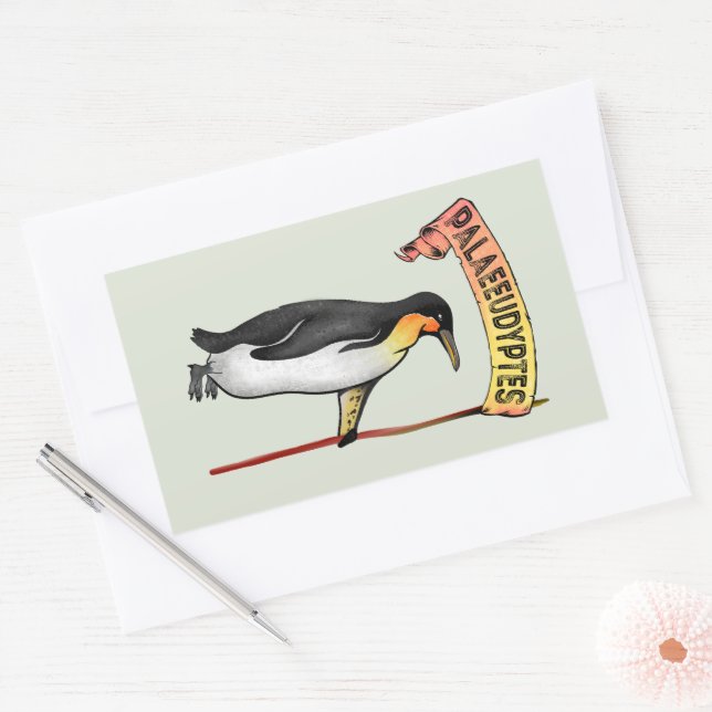 Adesivo Retangular Palaeeudyptes Extinct Penguin (Envelope)