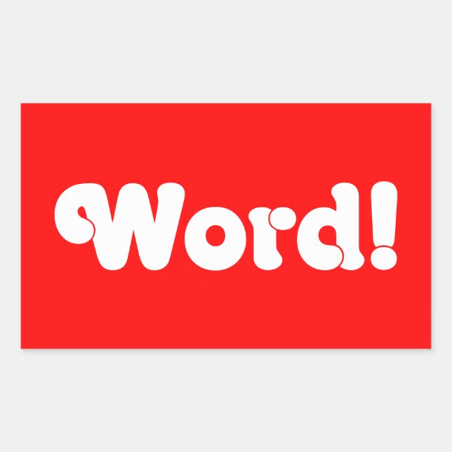 Adesivo Retangular Palavra! (Frente)