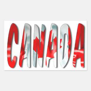 Adesivo Retangular Palavra do Canadá com Textura de Sinalizador