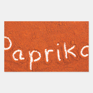Adesivo Retangular Palavra-paprika escrita em pó de paprica