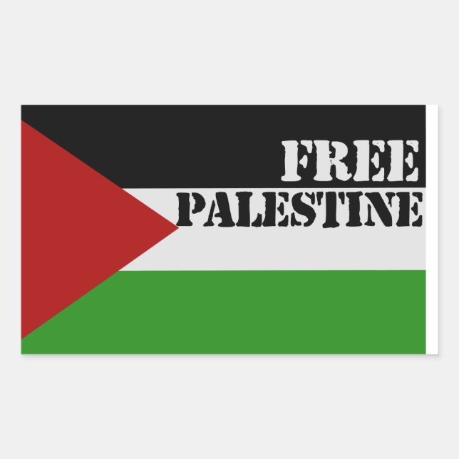 Adesivo Retangular Palestina livre (Frente)
