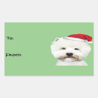 Adesivo Retangular Palitos de Presente de Natal Branco na West Highla