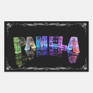 Adesivo Retangular Pamela - a Pamela conhecida em 3D ilumina-se