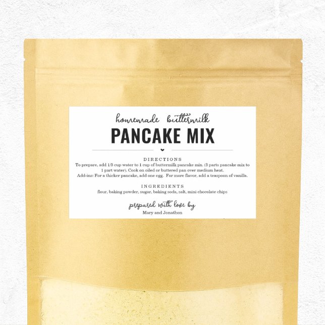 Adesivo Retangular Pancake Mix Gift Label (Criador carregado)