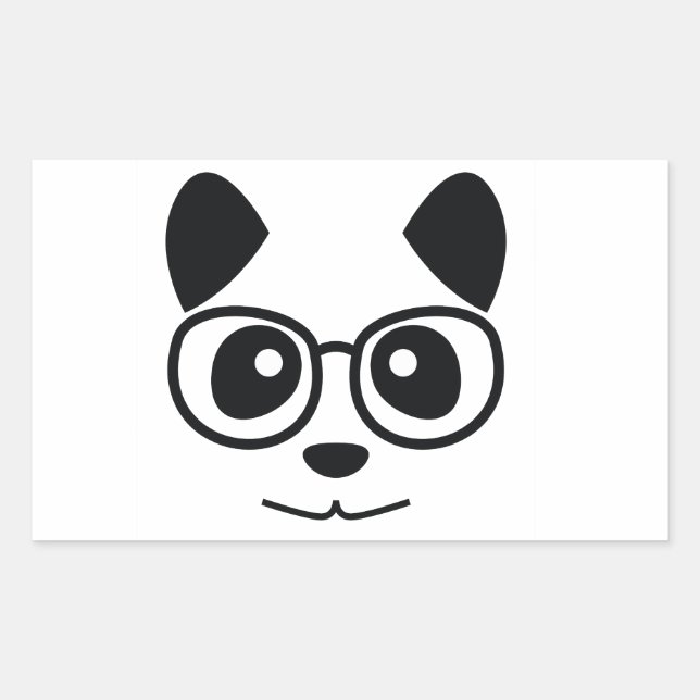 Adesivo Retangular Panda E Óculos (Frente)