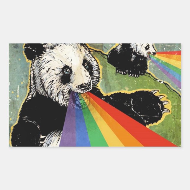 Adesivo Retangular panda Sticker (Frente)