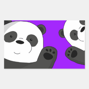 Adesivo Retangular Pandas bonitos