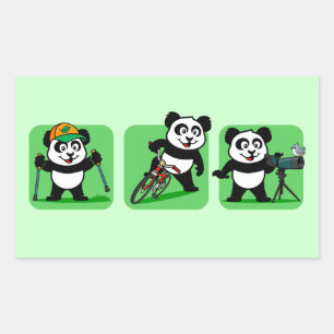 Adesivo Retangular Pandas Exteriores