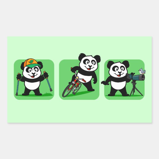 Adesivo Retangular Pandas Exteriores (Frente)