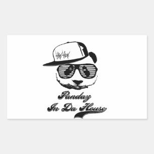 Adesivo Retangular Pandaz na casa da Dinamarca. Panda do gueto