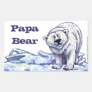 Adesivo Retangular Papagaio Urso Polar