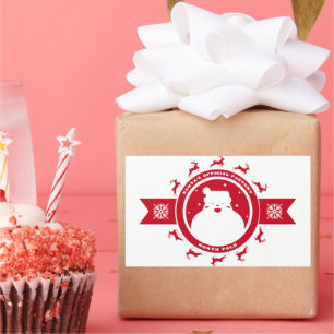 Adesivo Retangular papai noel do polo norte Sticker