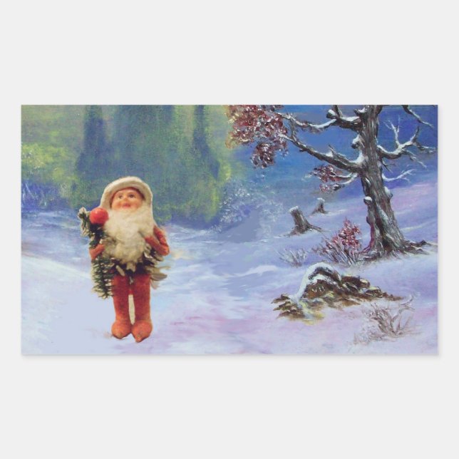Adesivo Retangular Papai Noel dos GNOMOS (Frente)