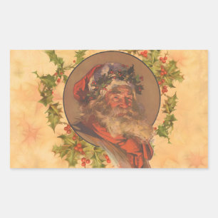 Adesivo Retangular Papai Noel Leyendecker Antigo Vitoriano