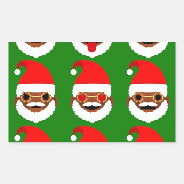 Adesivo Retangular papais noeis africanos emoji emoticons (Frente)