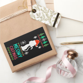 Adesivo Retangular Papais noeis de Natal de Meowy Catmas