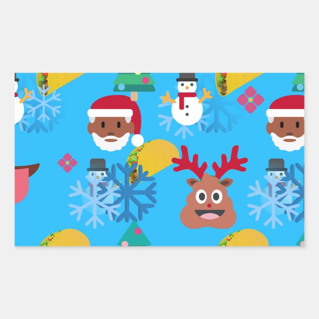 Adesivo Retangular papais noeis negros taco christmas (Frente)