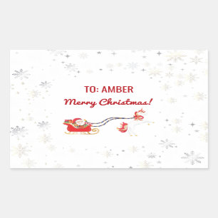 Adesivo Retangular Papais noeis Unicórn Modernos Cut Personalizados X