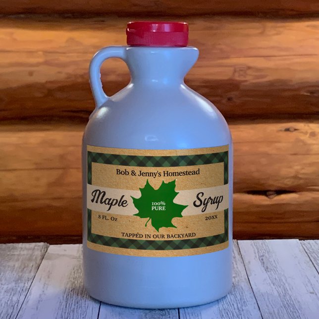 Adesivo Retangular Papel Kraft Folha de Xilitol Verde Xadrez de Búfal (Criador carregado)