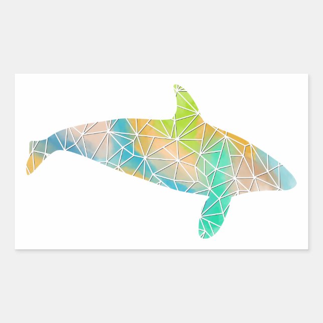 Adesivo Retangular Papel Mosaico - Vinheta Orca (Frente)
