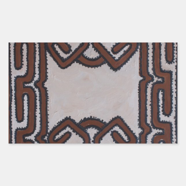 Adesivo Retangular Papua-Nova Guiné Tapa Roupa (Frente)
