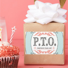 Adesivo Retangular Parabéns Engraçados Promovidos para Fingir o Tempo