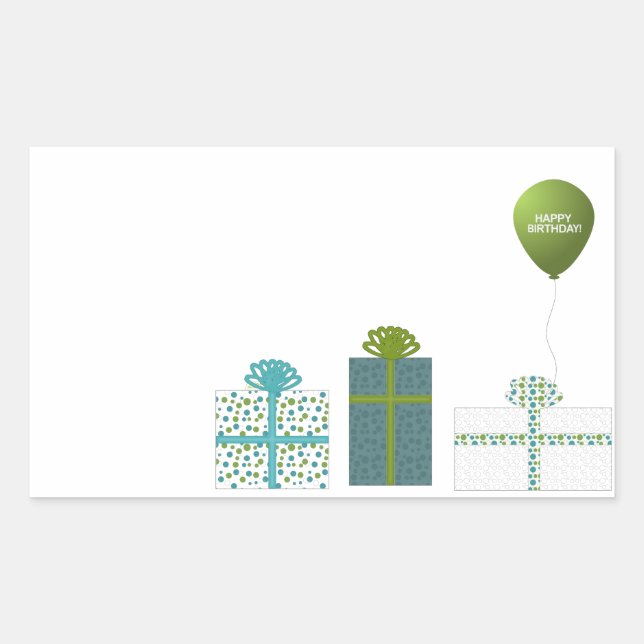 Adesivo Retangular Parabéns minimalistas modernos (Frente)